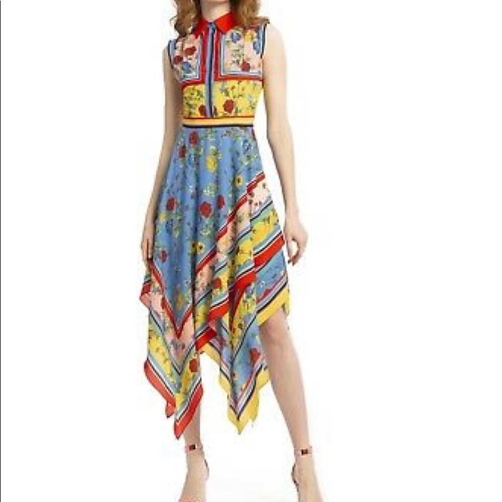 Alice & Olivia collered handkerchief dress Size 0